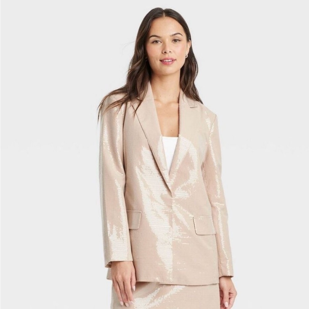 a new day Beige Sequin Blazer